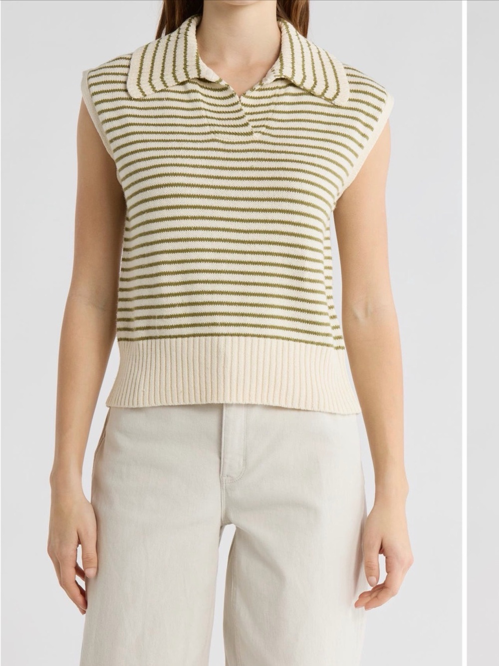 ELIE TAHARI Stripe Johnny Collar Sweater- Size‎ S